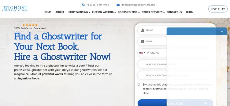 Screenshot Ghostbookwriters.org