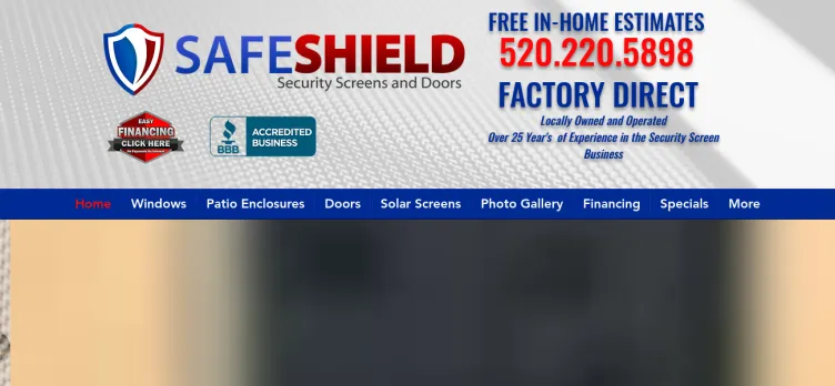 Screenshot Sun Shield Products