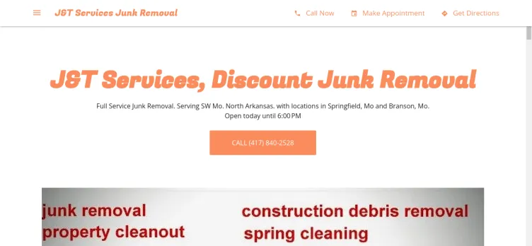Screenshot J&T Services, Junk Removal