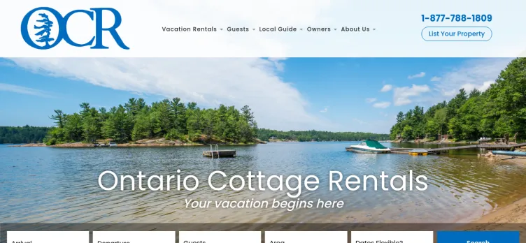 Screenshot Ontario Cottage Rentals