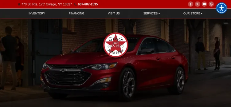 Screenshot Greg's Auto Sales