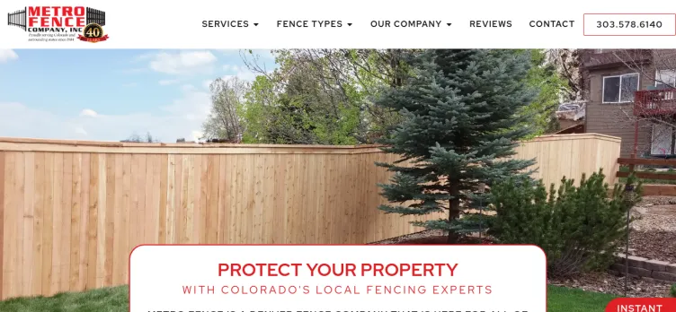 Screenshot Metro Fence Company