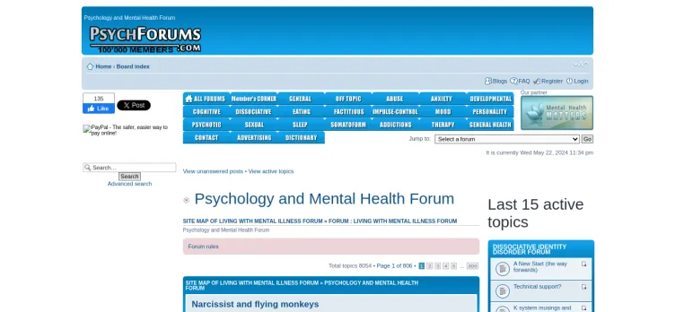 Screenshot PsychForums.com