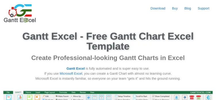 Screenshot Gantt Excel