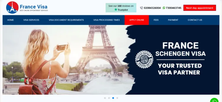 Screenshot France Schengen Visa