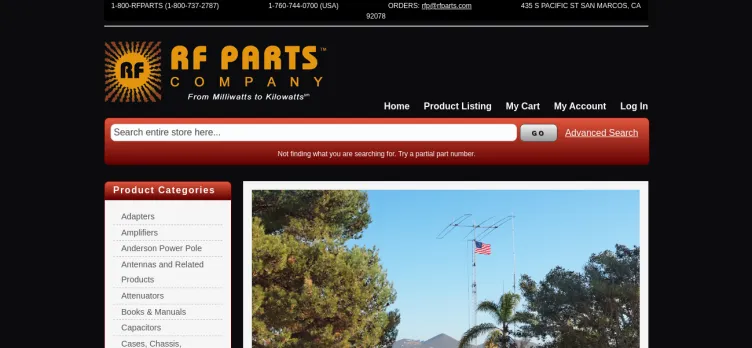 Screenshot RF Parts Company