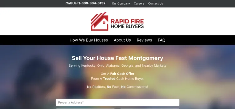 Screenshot Rapid Fire Home Buyers