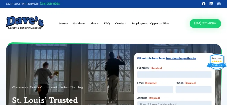Screenshot Dave's Carpet & Window Cleaning