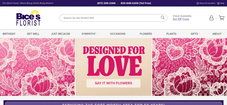 Screenshot Bice's Florist