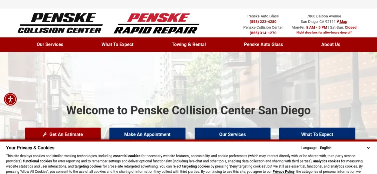 Screenshot Penske Collision Center