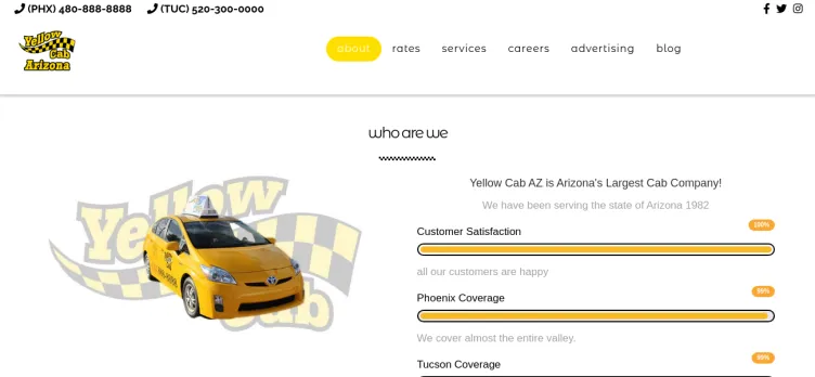 Screenshot Yellow Cab Arizona