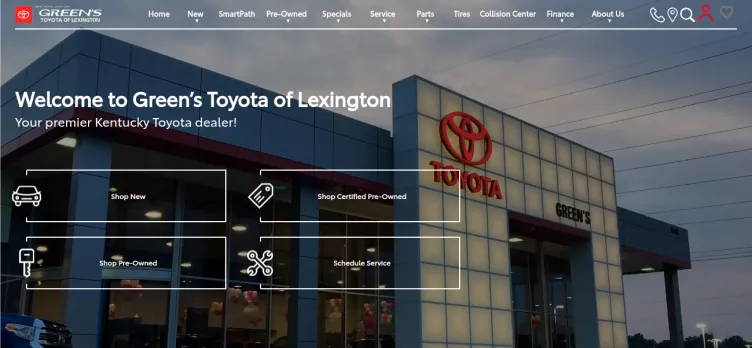 Screenshot Green's Toyota of Lexington