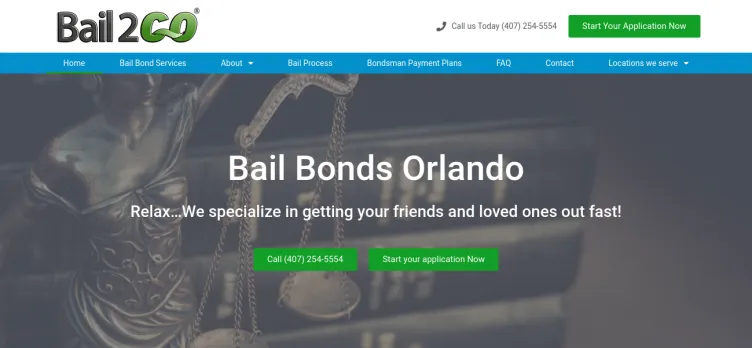 Screenshot Bail 2 GO Orlando - Orange County Bail Bonds