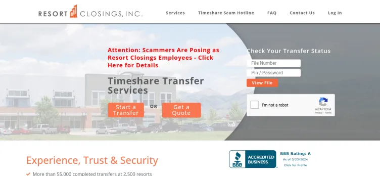 Screenshot Resort Closings