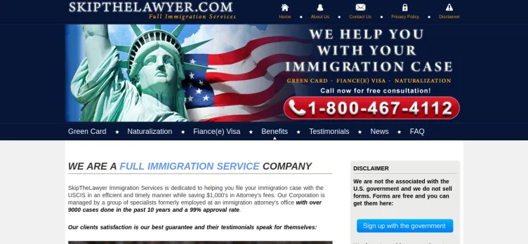 Screenshot Skip Lawyer Services