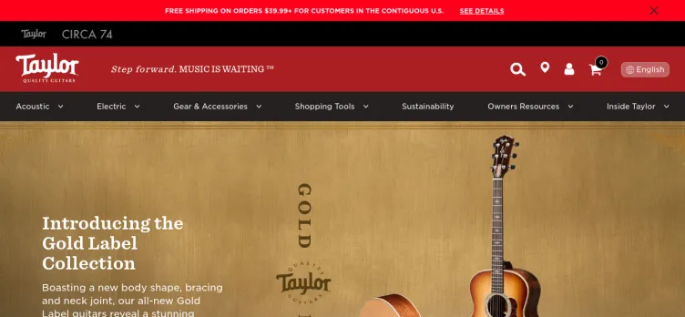 Screenshot Taylor Guitars