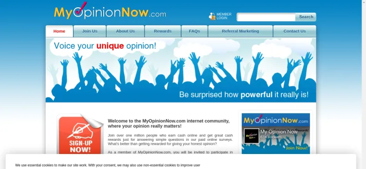 Screenshot MyOpinionNow.com