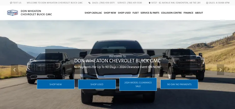 Screenshot Don Wheaton Chevrolet Buick GMC Cadillac