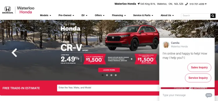 Screenshot Waterloo Honda