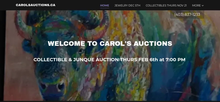 Screenshot Carol's Auctions