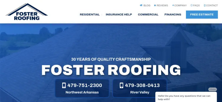 Screenshot Foster Roofing