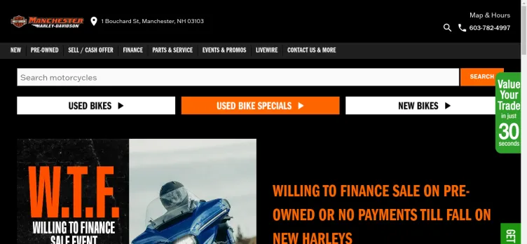 Screenshot Manchester Harley-Davidson