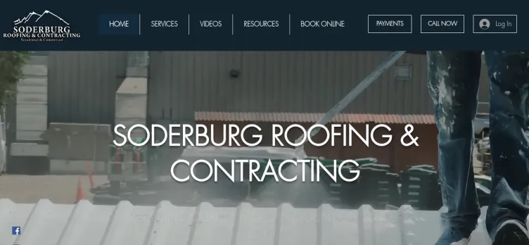 Screenshot Soderburg Roofing & Contracting