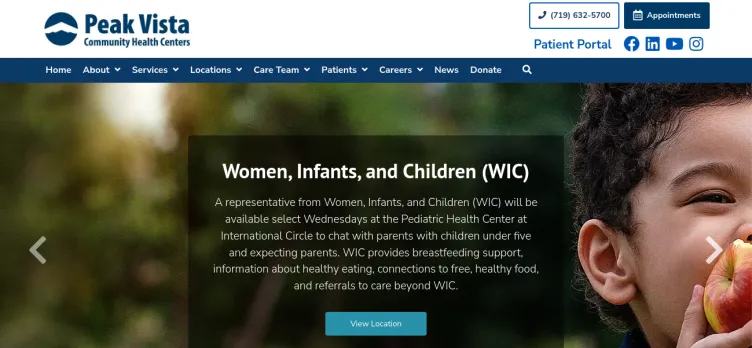 Screenshot Peak Vista Community Health Centers