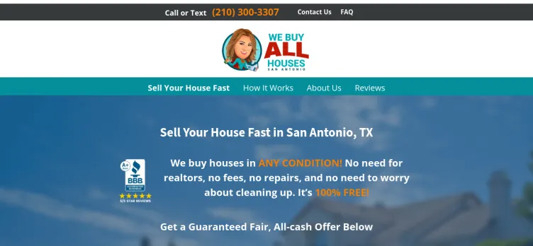 Screenshot We Buy ALL Houses San Antonio
