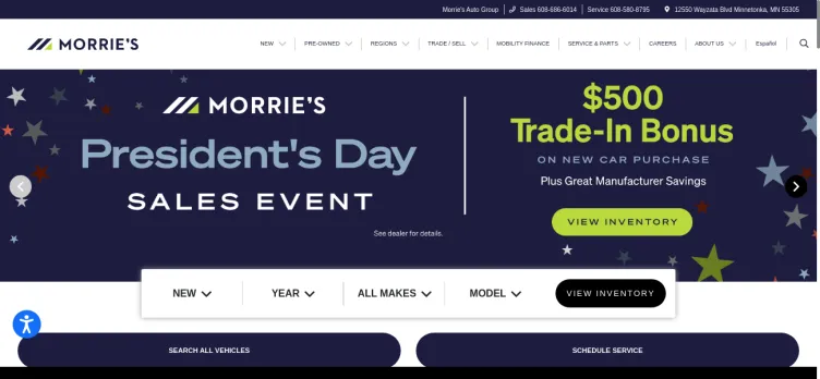 Screenshot Morrie's Automotive Group