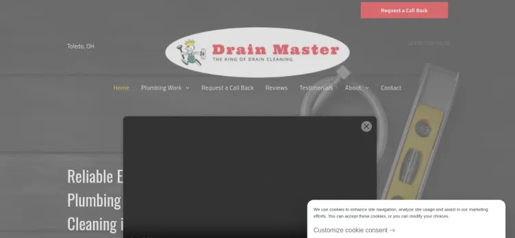 Screenshot Drain Master Plumbing & Drain Cleaning