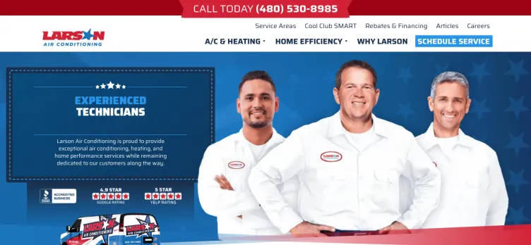 Screenshot Larson Air Conditioning