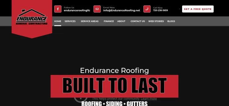 Screenshot Endurance Roofing