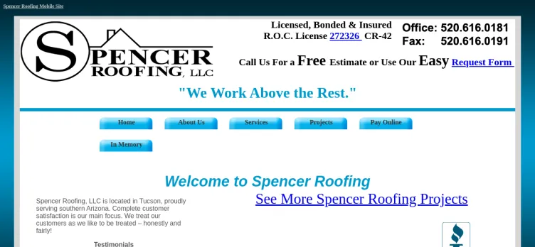 Screenshot Spencer Roofing