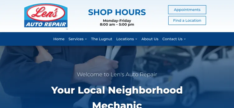 Screenshot Len's Auto Repair