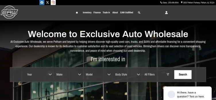 Screenshot Exclusive Auto Wholesale