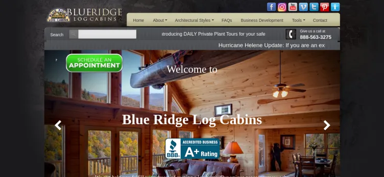 Screenshot Blue Ridge Log Cabins