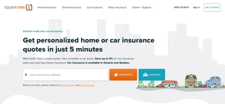 Screenshot Square One Insurance Services