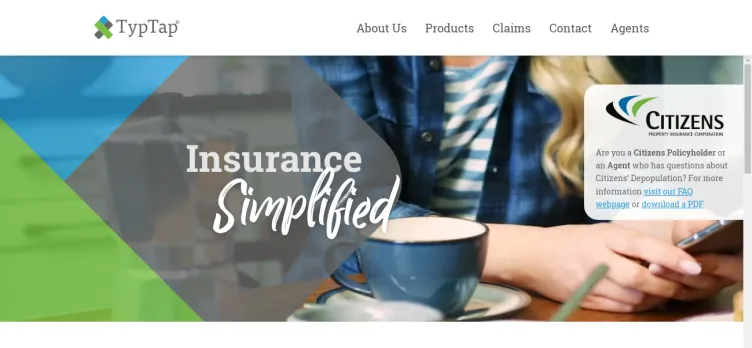 Screenshot TypTap Insurance Company