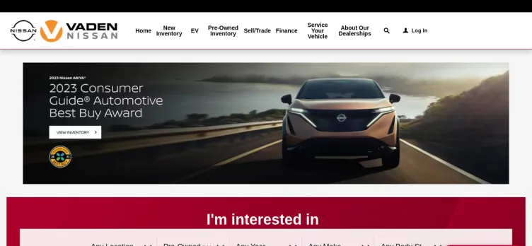 Screenshot Vaden Nissan