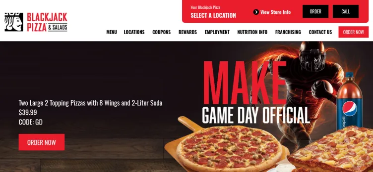 Screenshot Blackjack Pizza Corporate Office