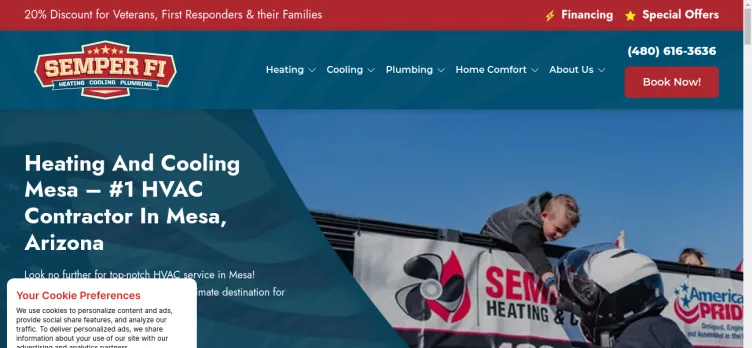 Screenshot Semper Fi Heating and Cooling