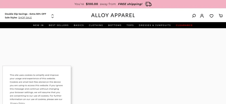 Screenshot Alloy Apparel & Accessories