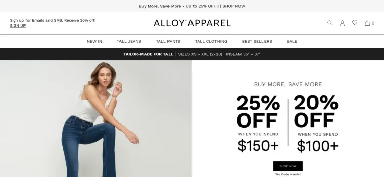 Screenshot Alloy Apparel & Accessories