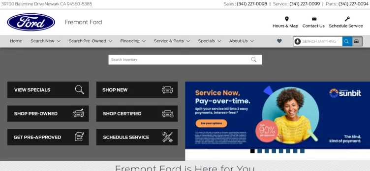 Screenshot Fremont Ford