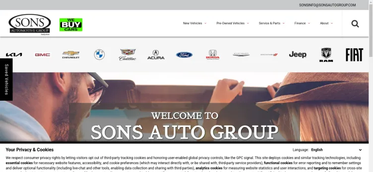Screenshot SONS Automotive Group