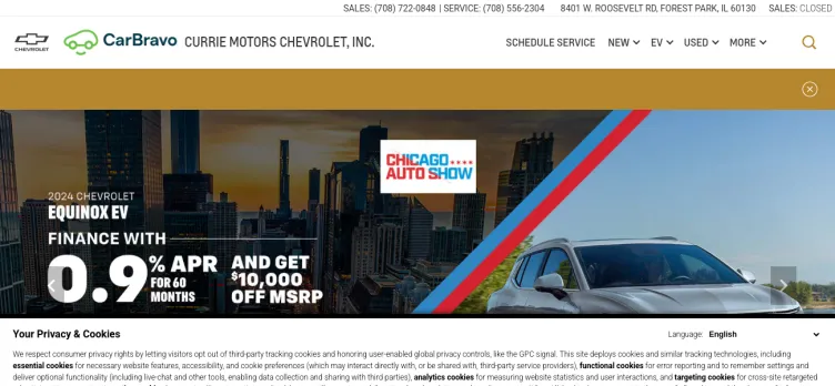 Screenshot Currie Motors Chevrolet