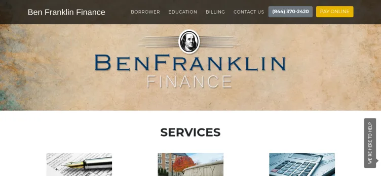 Screenshot Ben Franklin Finance