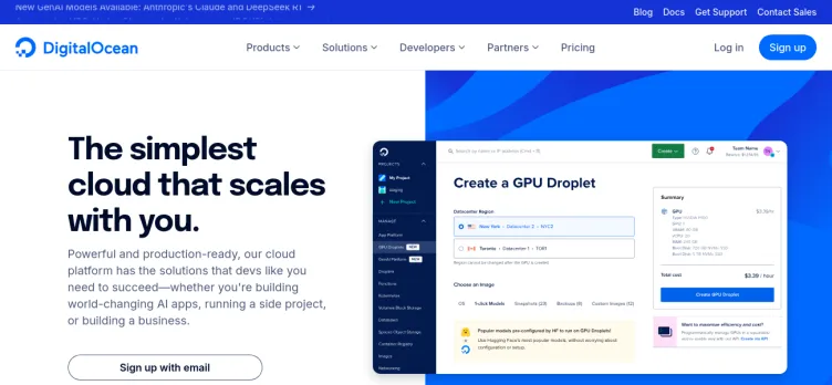 Screenshot DigitalOcean