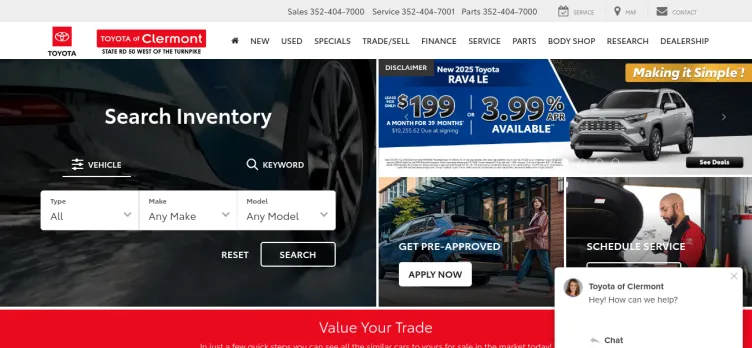 Screenshot Toyota of Clermont